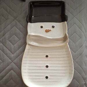 Demdaco Black and Cream Snowman Holiday Decor